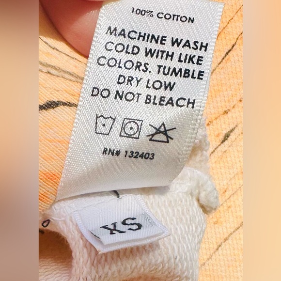 Cotton Citizen ✨ Milan Orange tie-dye cropped sweatshirt ✨ Size XS - Picture 6 of 12